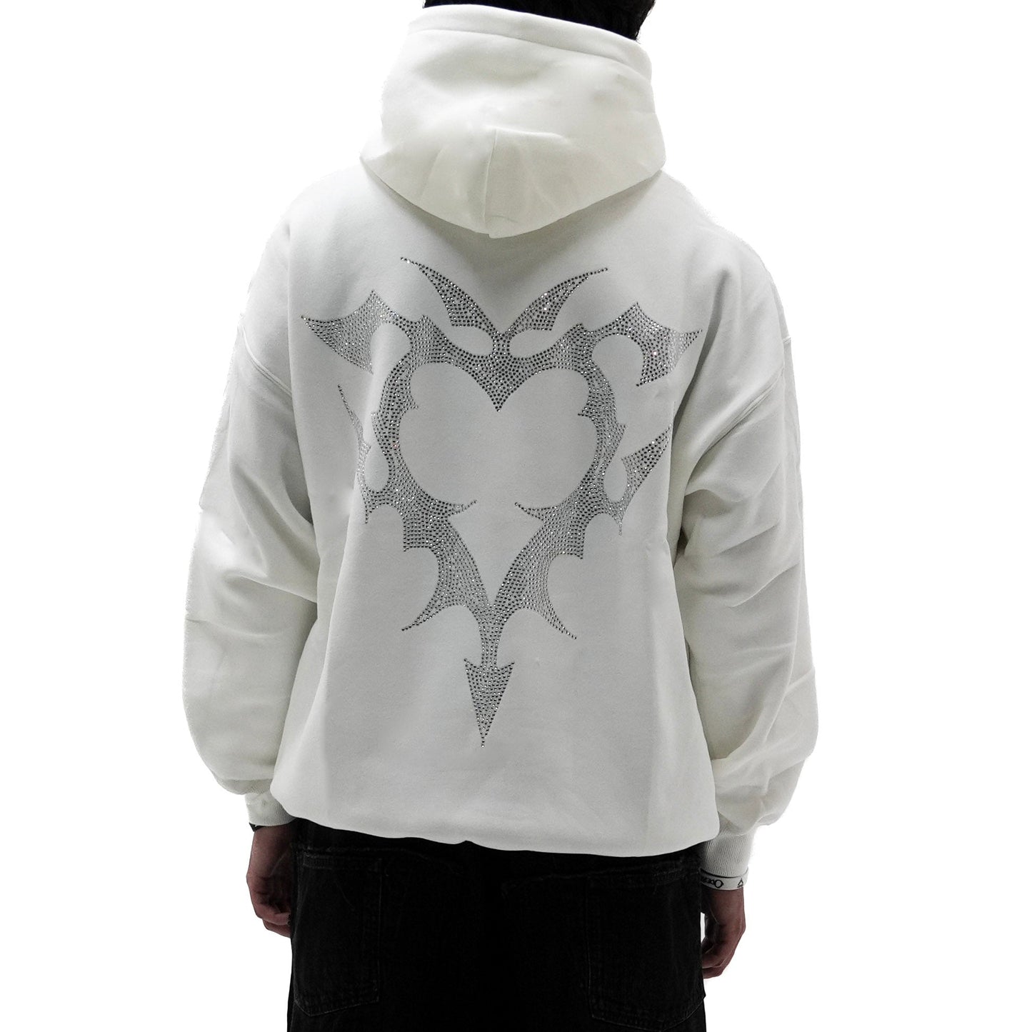RHINESTONE HOODIE (WHITE)