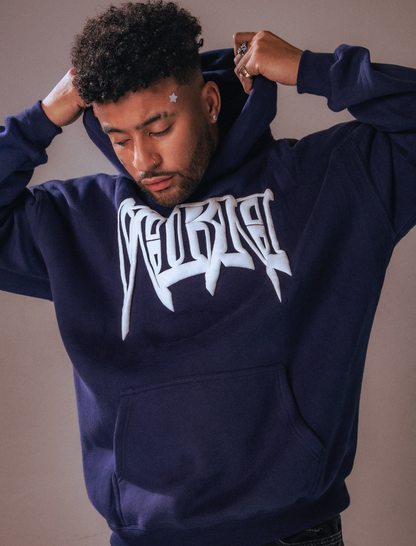 NAVY PUFF HOODIE