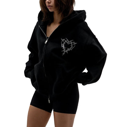 RHINESTONE ZIP UP