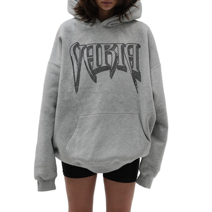 RHINESTONE HOODIE (GREY)