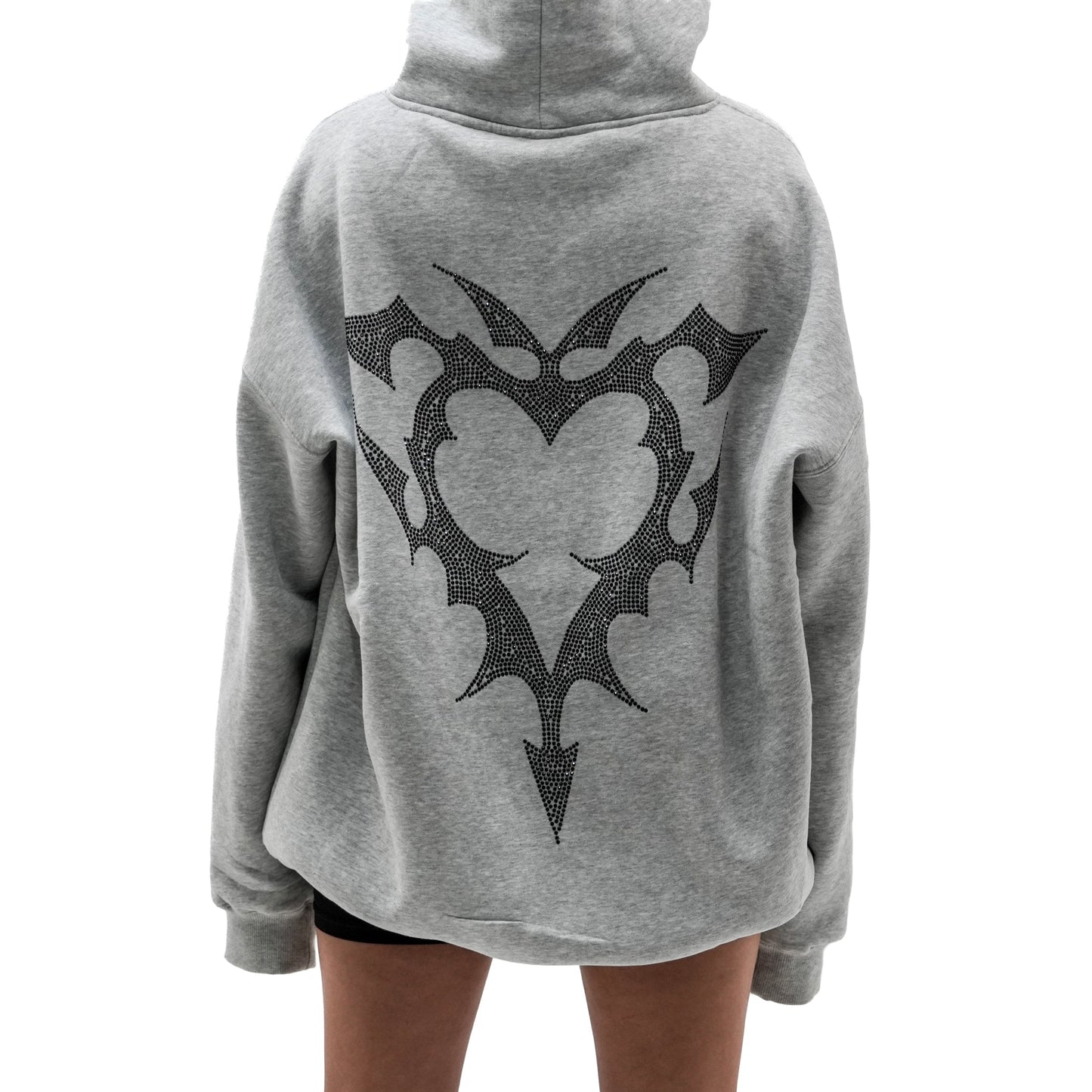 RHINESTONE HOODIE (GREY)