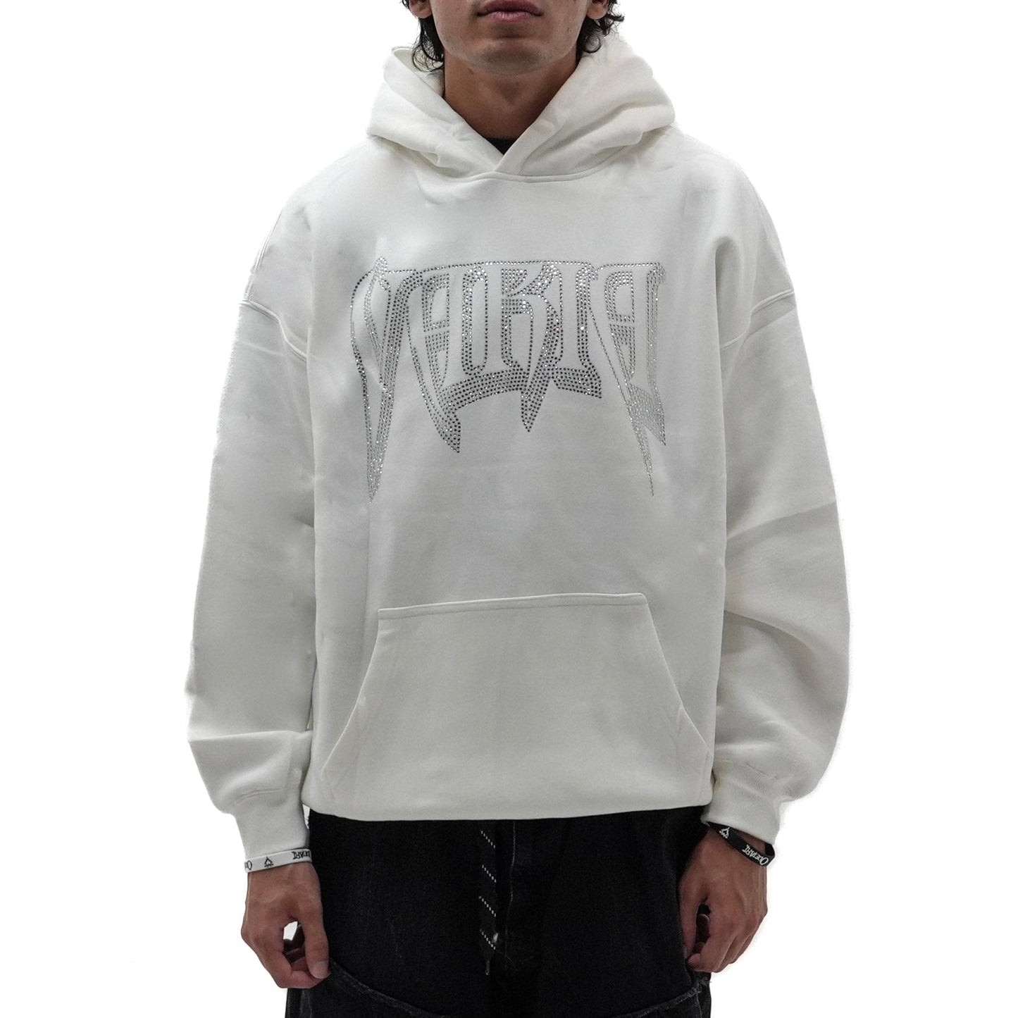RHINESTONE HOODIE (WHITE)