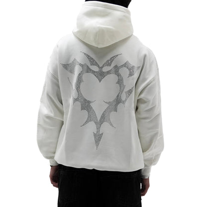 RHINESTONE HOODIE (WHITE)