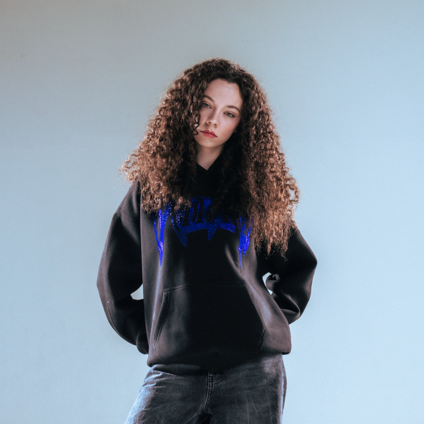 VARIA RHINESTONE HOODIE (BLUE)