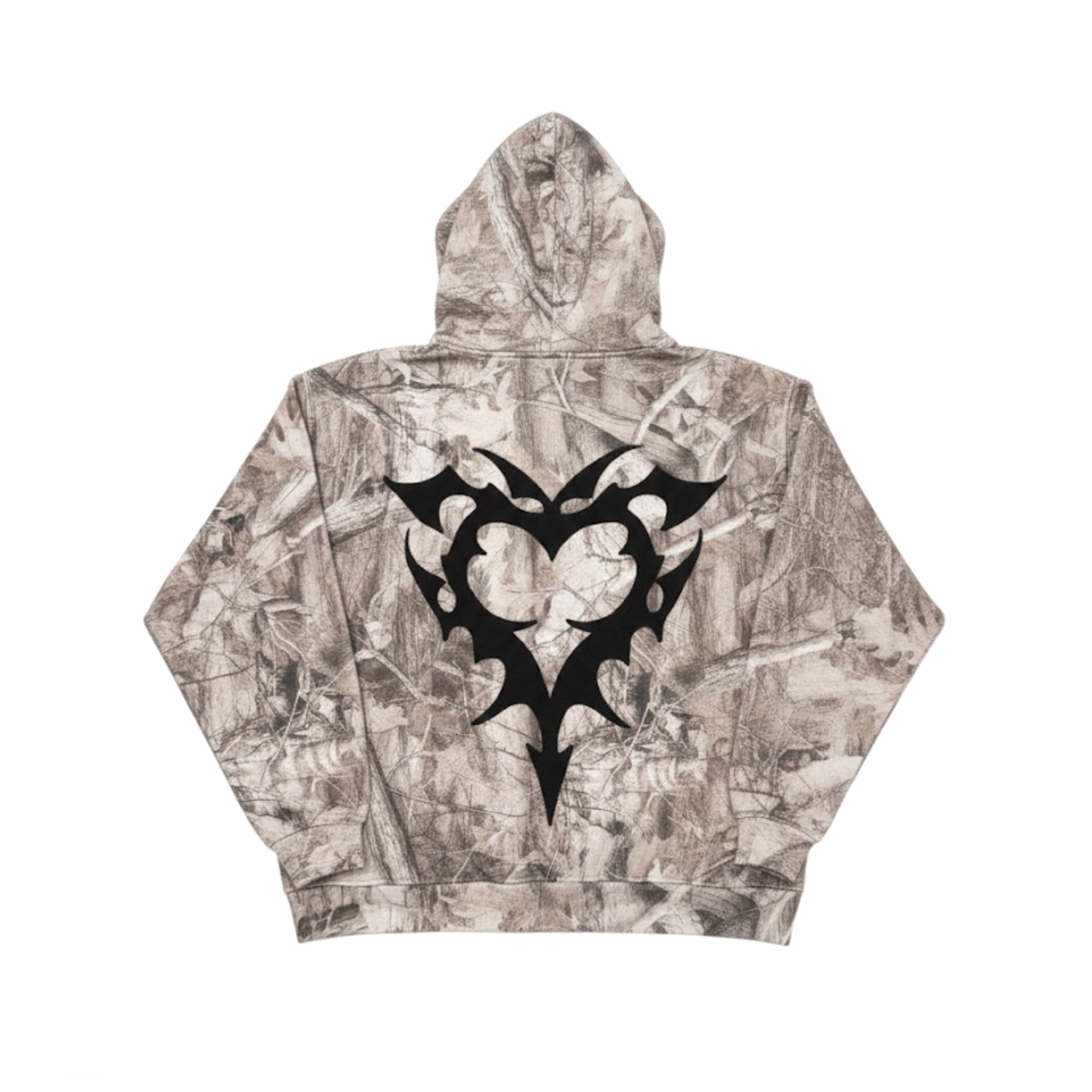 CAMO PUFF HEART HOODIE
