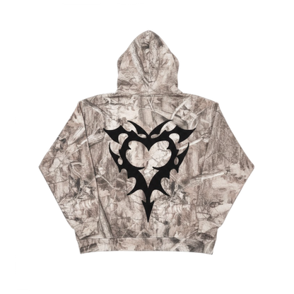 CAMO PUFF HEART HOODIE