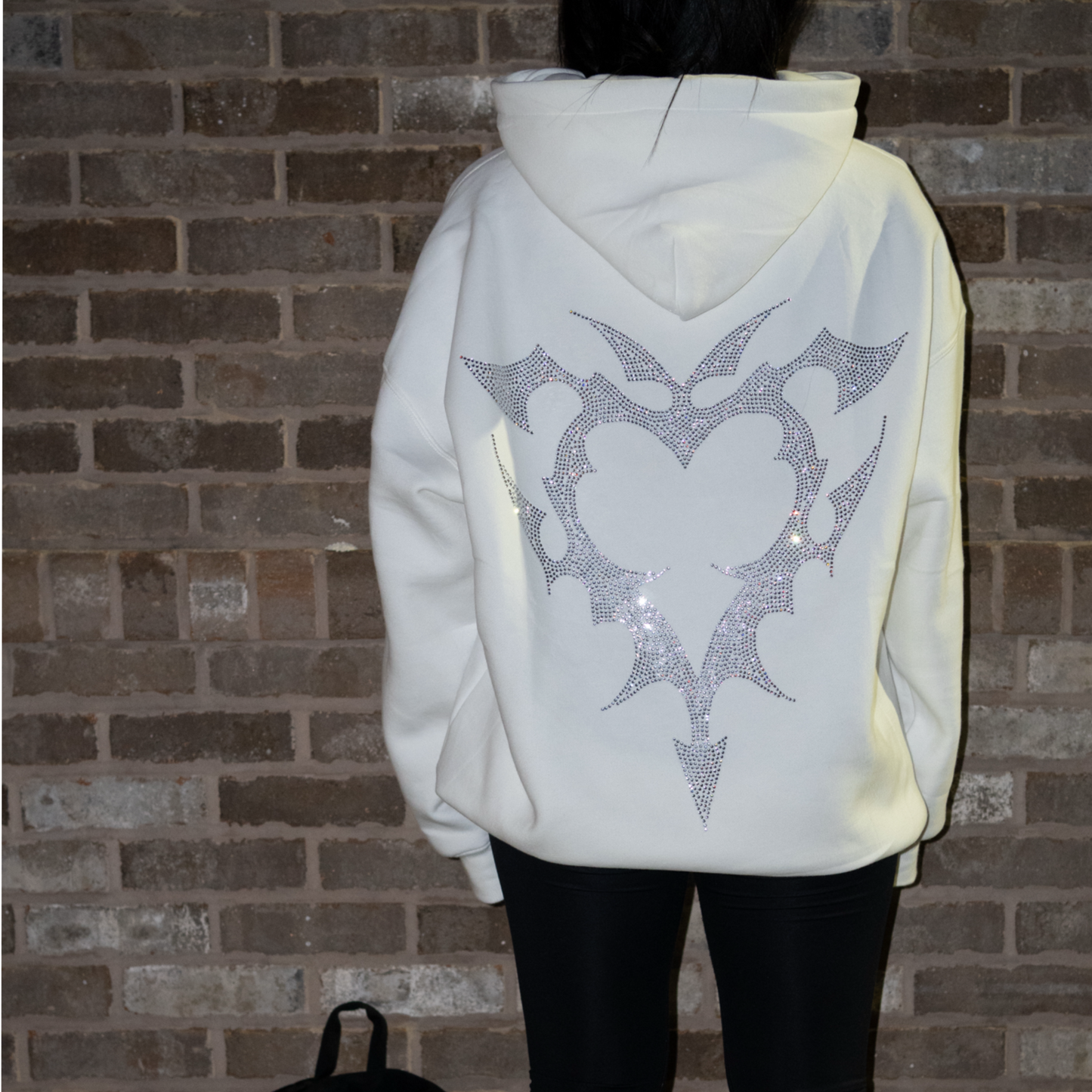 VARIA RHINESTONE HOODIE (WHITE)